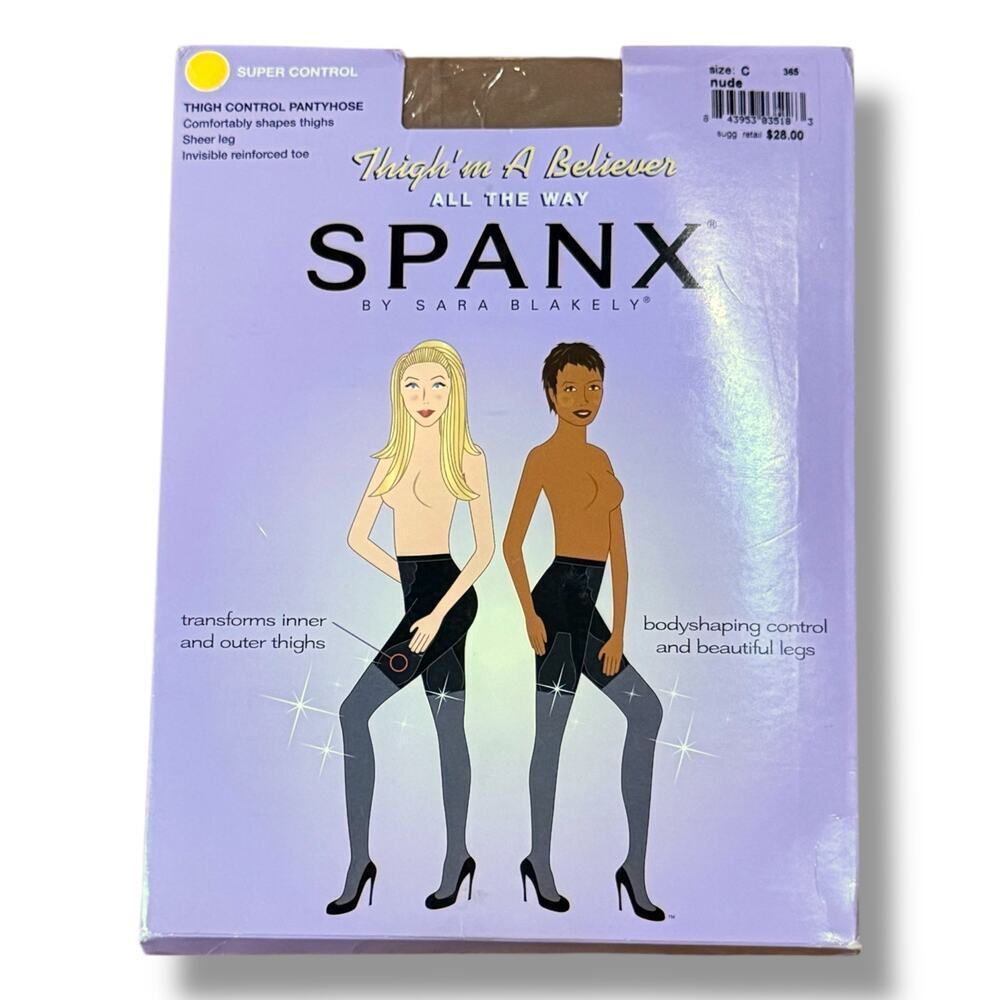 SPANX Super Control Thigh Control Pantyhose Women’s Sheer Leg Nude Size C